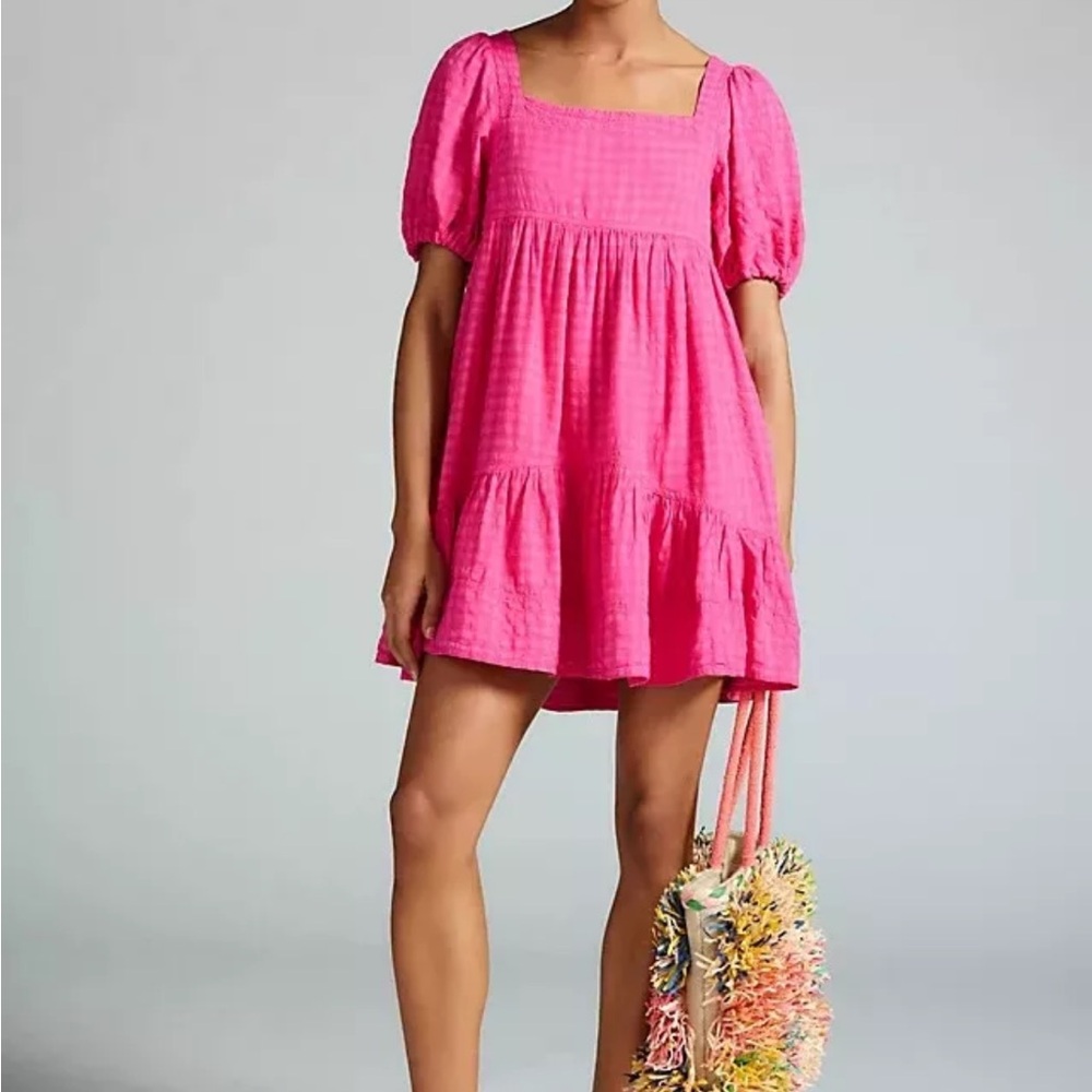 Anthropologie Pilcro Babydoll dress pink size Small
